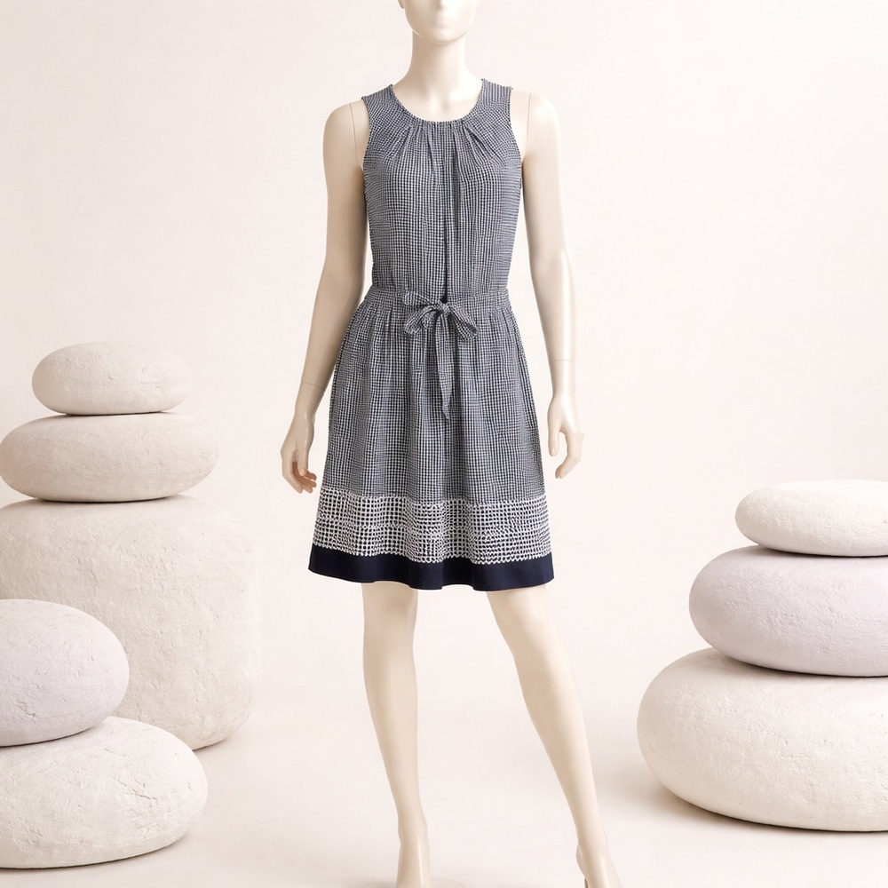 Ann Klein Womens Polka Dot Pleaded Midi Dress Size 12 100% Polyester - Picture 2 of 16